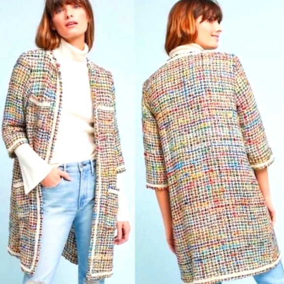 Anthropologie Jackets & Blazers - Anthropologie ett:twa Tweed Berwyn Multicolor Coat Jacket - Size: M